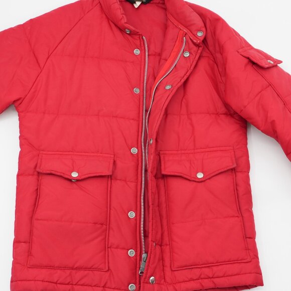 Vintage 1970s Red Quilted Puffer Jacket - Retro Insulated Workwear Coat Size Med - Picture 10 of 10